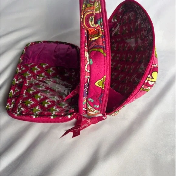 Vera Bradley Pink Swirls Quilted Women's cosmetic Bag organizer - Picture 5 of 9